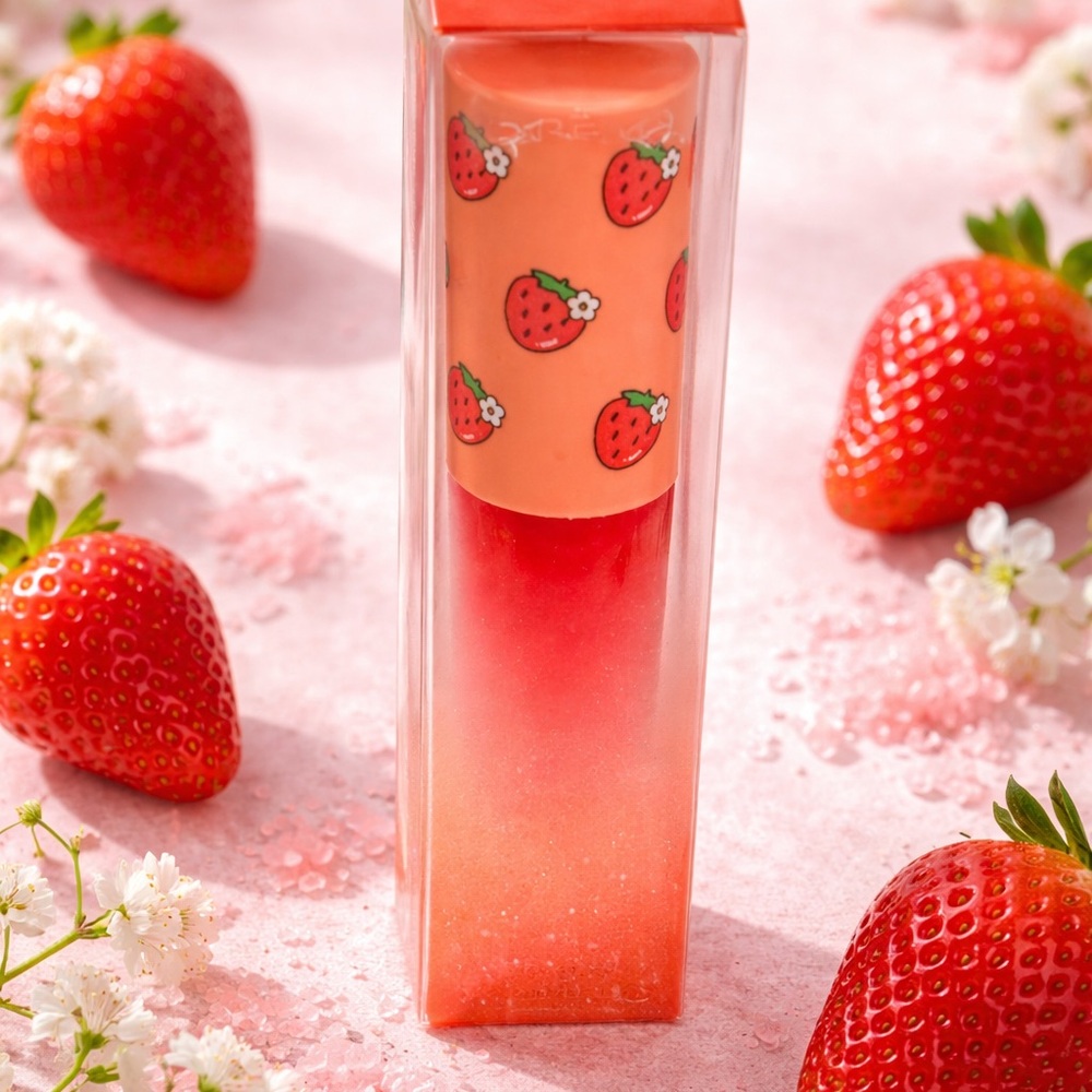 The Crème Shop Strawberry Lip Oil, NIB .12 oz